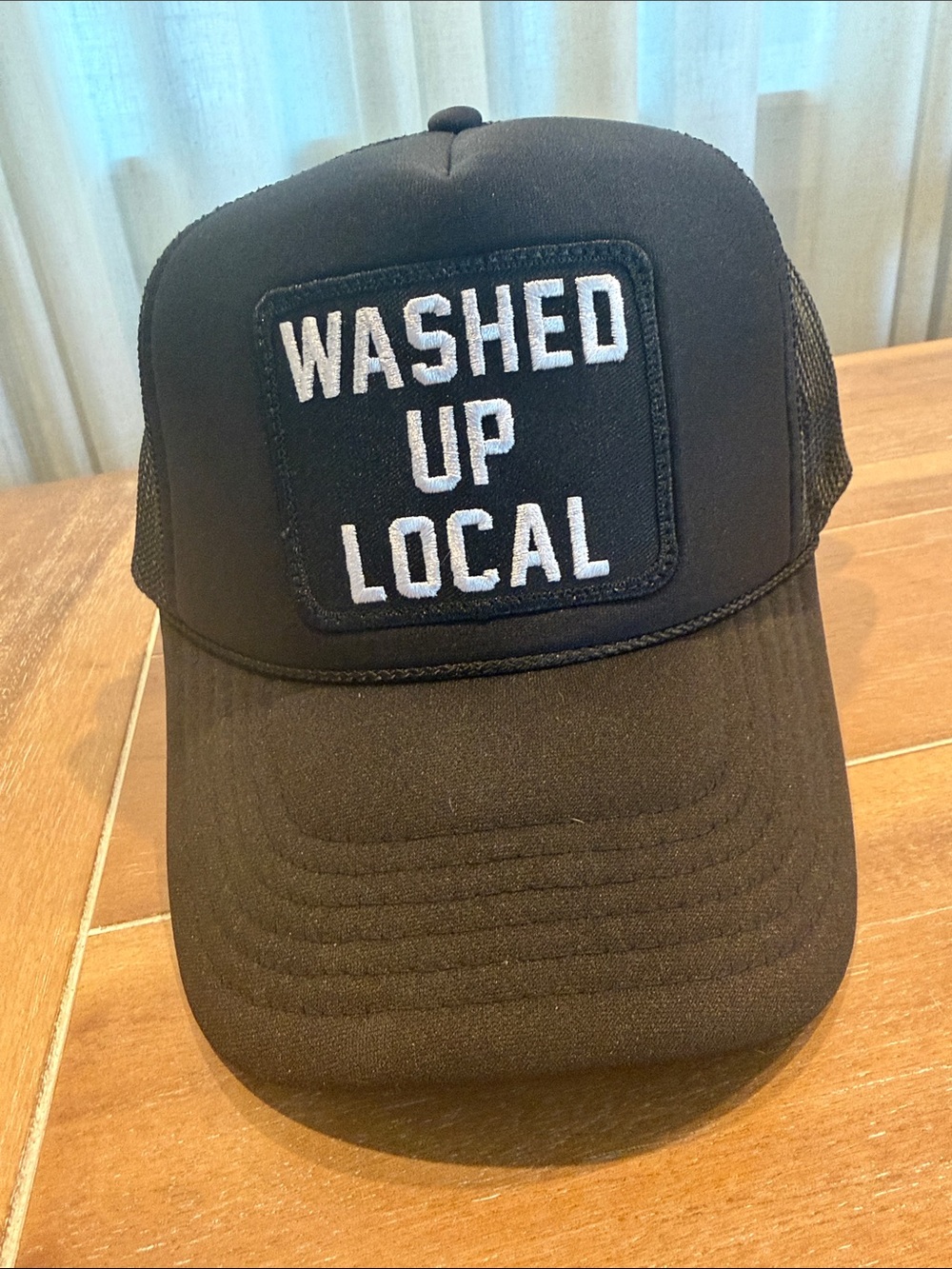 Ascot + Hart Washed Up Local Black Trucker Cap